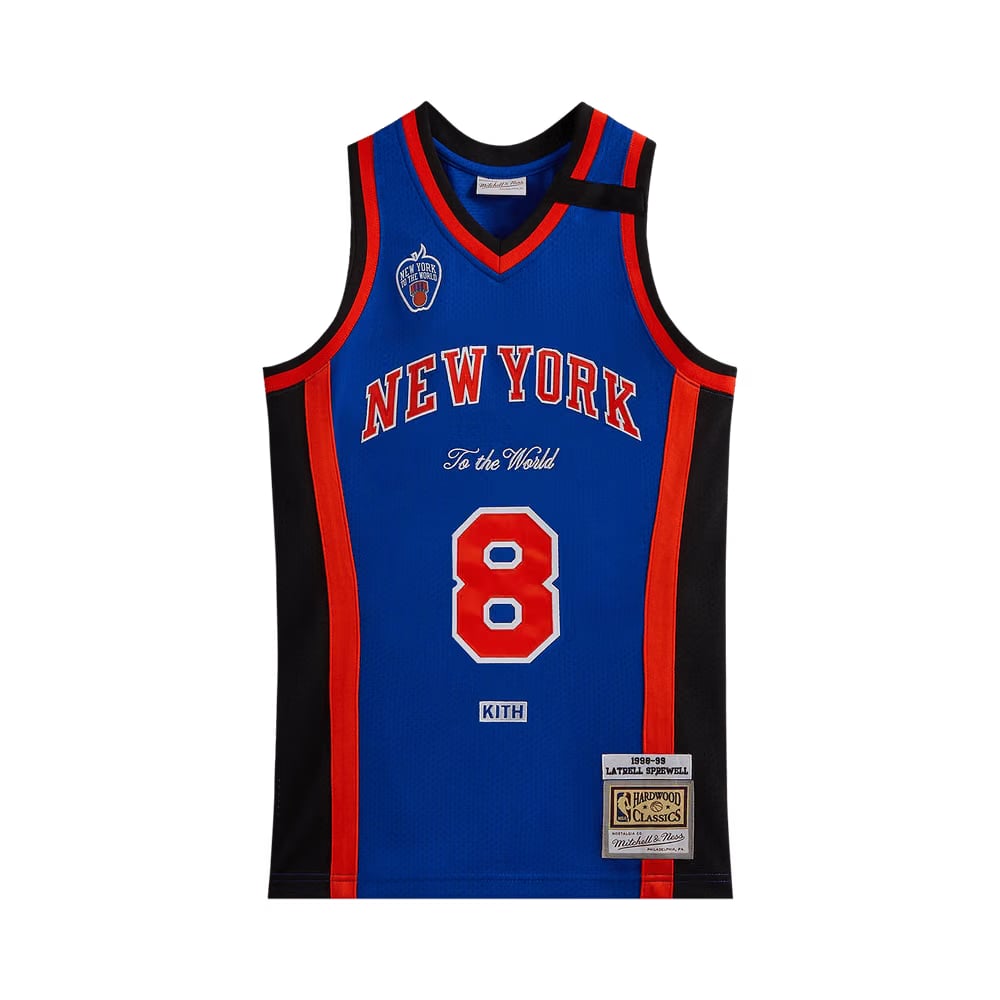 Kith And Mitchell & Ness For The New York Knicks Latrell Sprewell Jersey Knicks Blue/Knicks Orange