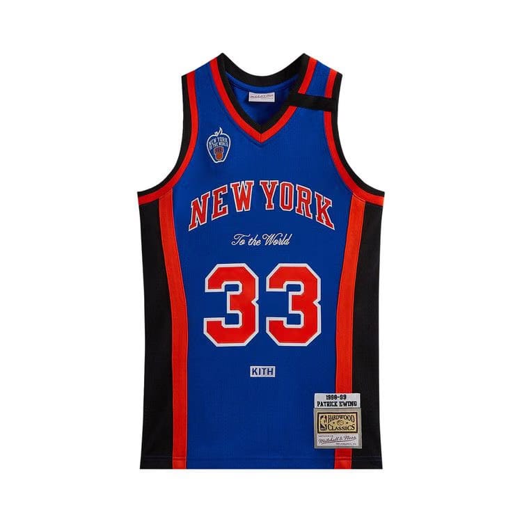 Kith And Mitchell & Ness For The New York Knicks Patrick Ewing Jersey Knicks Blue/Knicks Orange