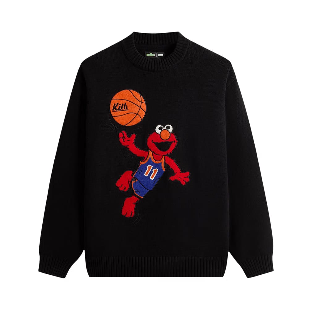 Kith x Sesame Street Elmo Crewneck Sweater Black