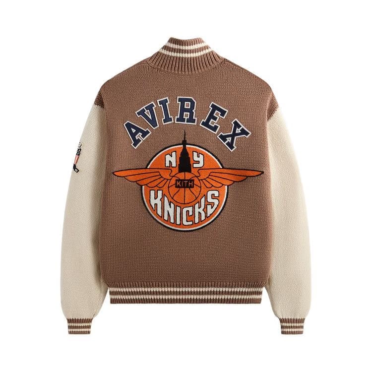 Kith & AVIREX For The New York Knicks Wings Wyona Full Zip Sweater Stock