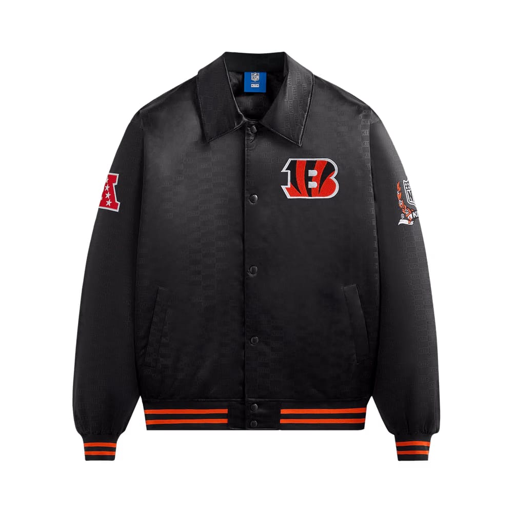 Kith For The NFL: Bengals Satin Bomber Jacket Black