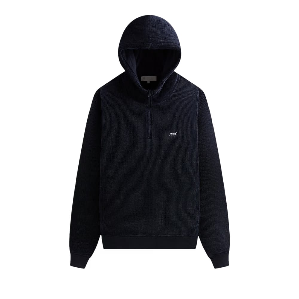 Kith Bonded Waffle Coleman Quarter Zip Hoodie Nocturnal