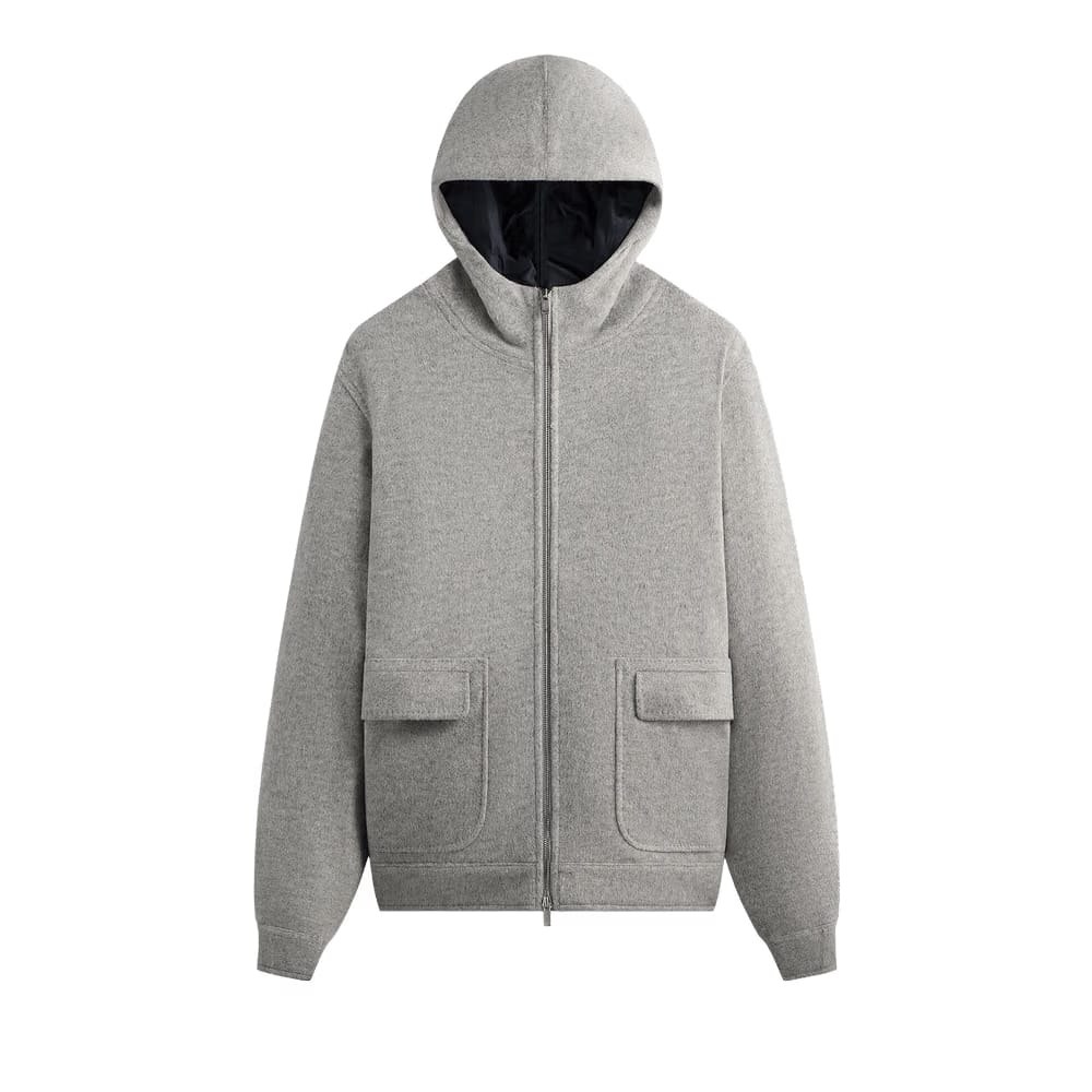 Kith Brushed Selfridge Zip Up Hoodie Medium Heather Grey