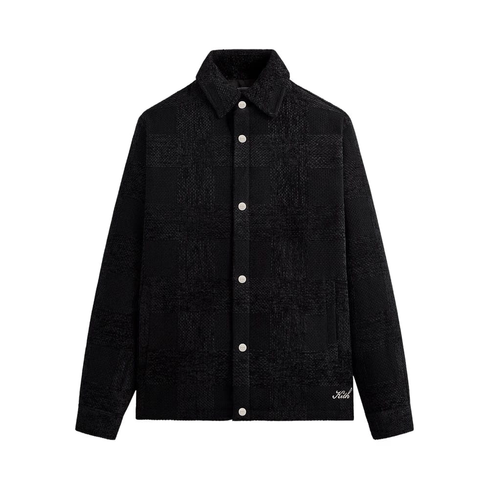 Kith Chenille Plaid Brixton Puffed Shirt Jacket Black