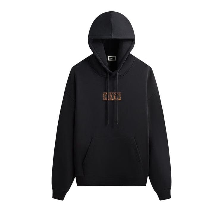 Kith Classic Logo Leopard Applique Nelson Hoodie Black