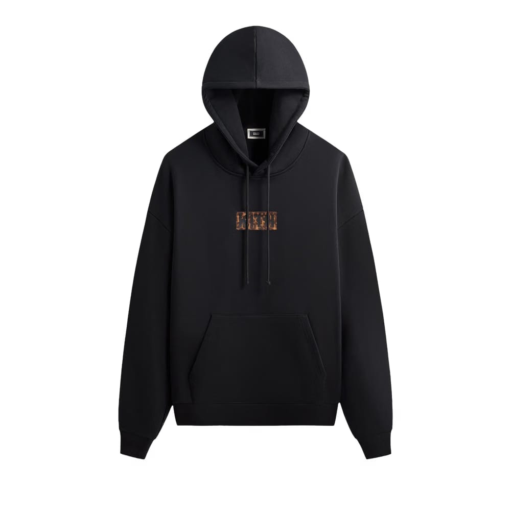 Kith Classic Logo Leopard Applique Nelson Hoodie Black