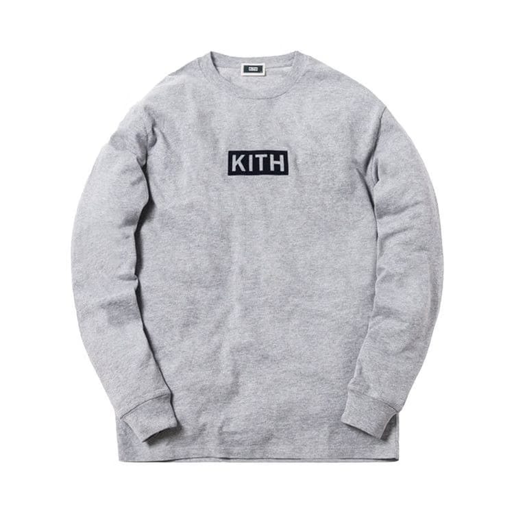 Kith Classic Logo Long-Sleeve T-Shirt Heather Grey
