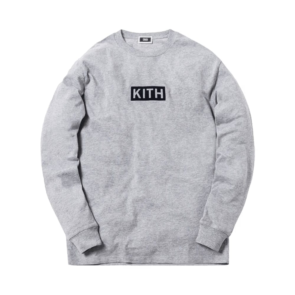 Kith Classic Logo Long-Sleeve T-Shirt Heather Grey