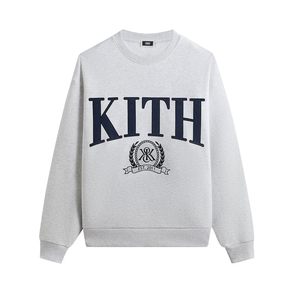 Kith Collegiate Nelson Crewneck Light Heather Grey