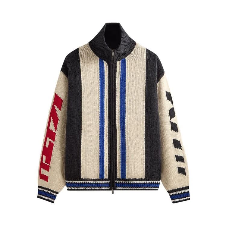 Kith Color-Blocked Moto Full Zip Wyona Sweater Sandrift