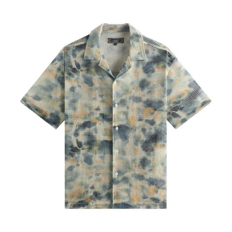 Kith Cotton Mesh Thompson Camp Collar Shirt Cyanotype