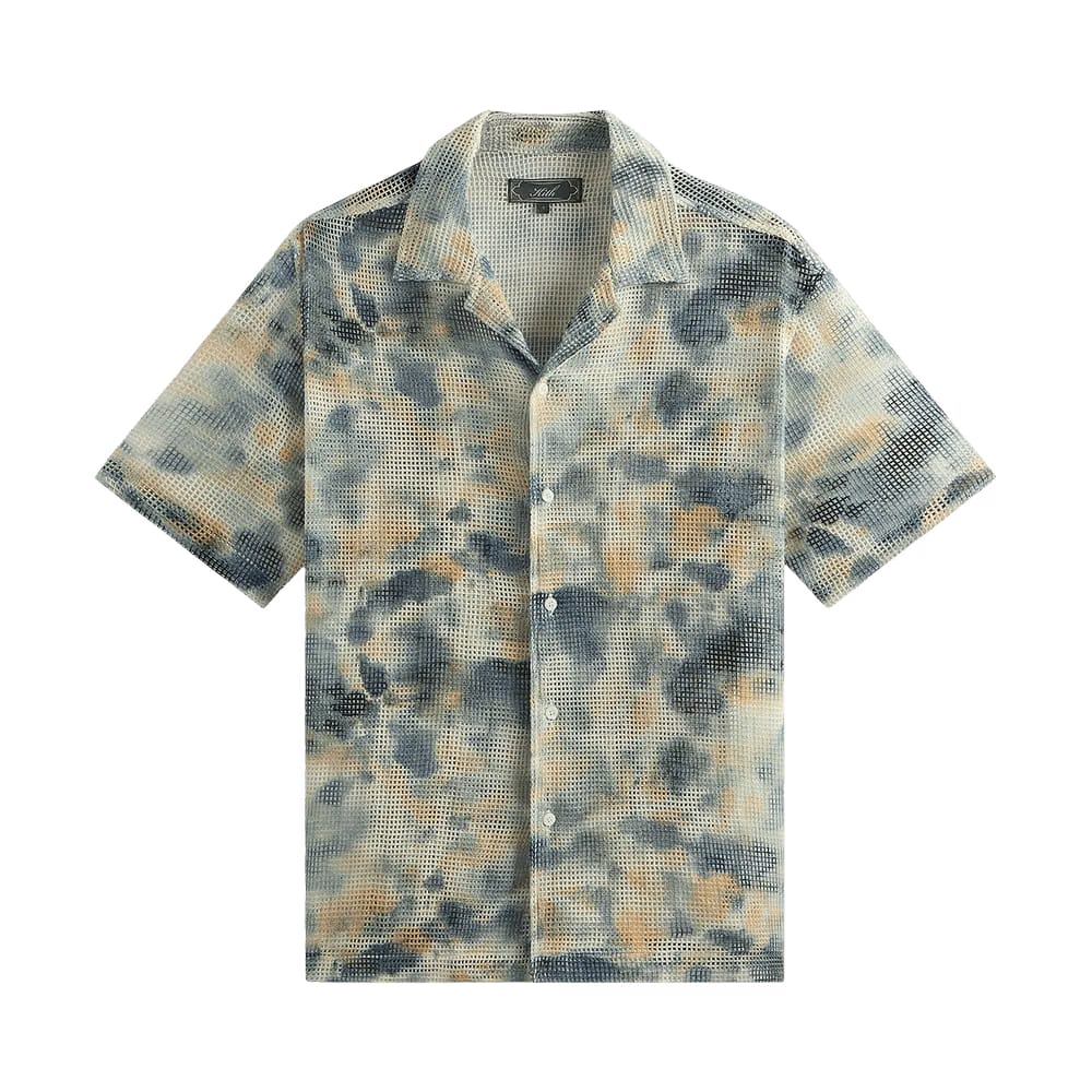 Kith Cotton Mesh Thompson Camp Collar Shirt Cyanotype
