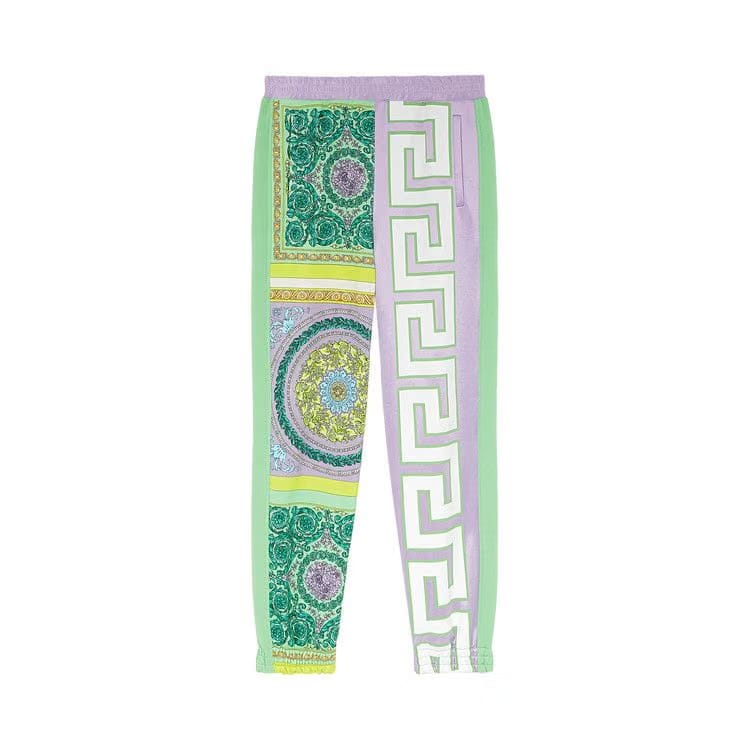 Versace Barocco Mosaic Print Sweatpants Lilac/Green Water
