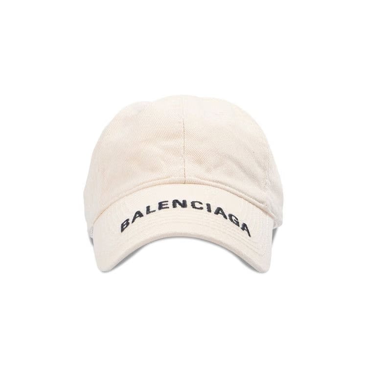 Balenciaga Logo Visor Baseball Cap Chalky White/Black
