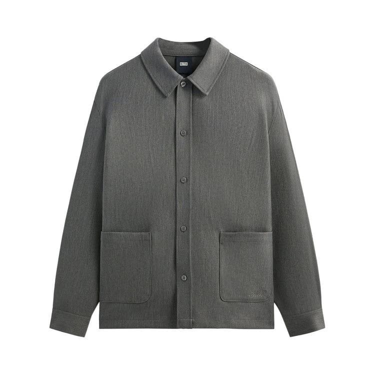 Kith Double Weave Boxy Collared Overshirt Medium Heather Grey