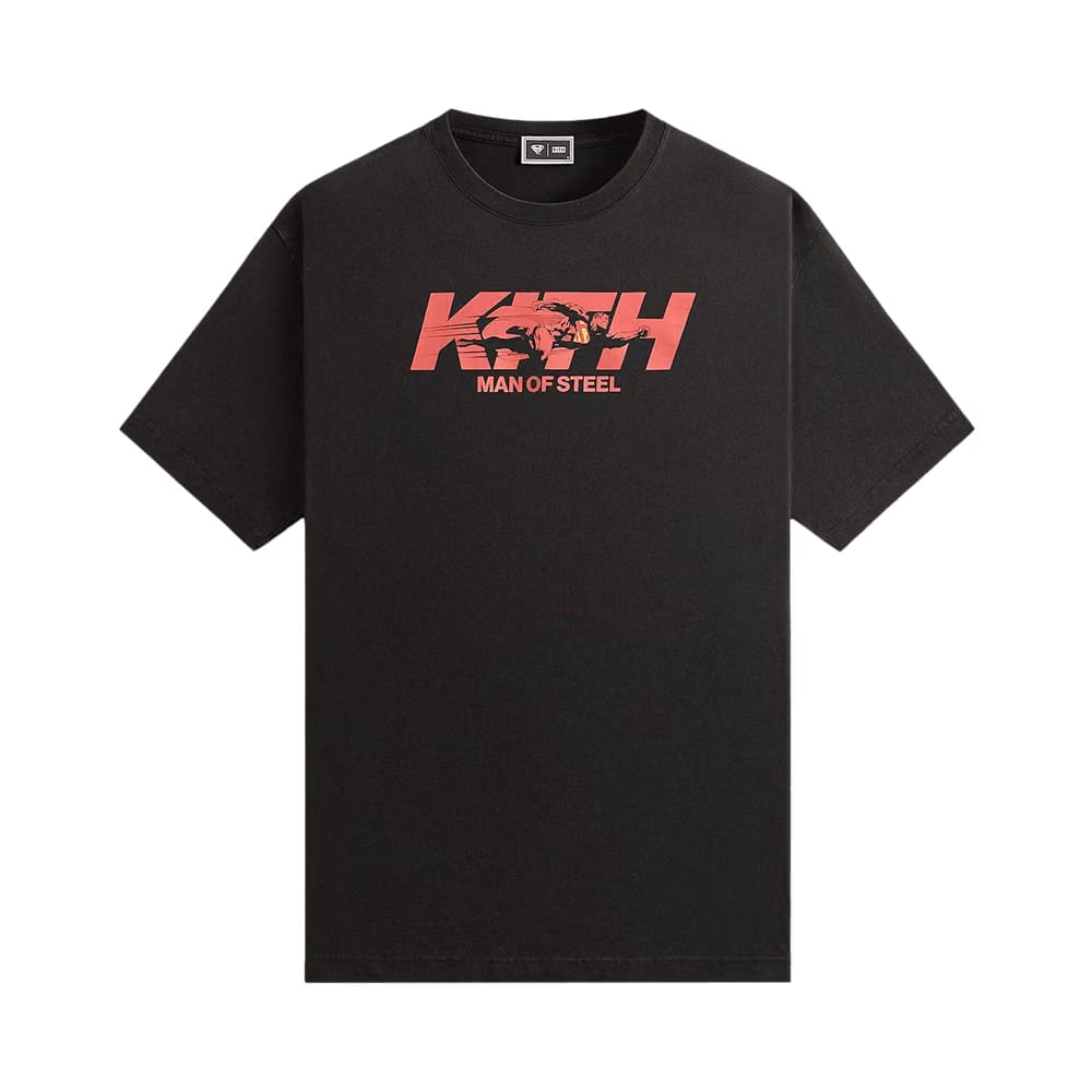 Kith x Superman Man Of Steel Vintage T-Shirt Black