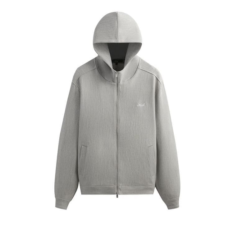 Kith Double Weave Selfridge Zip Up Hoodie Light Heather Grey