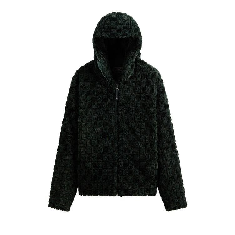 Kith Faux Fur Cropped Hoodie Bomber Stadium