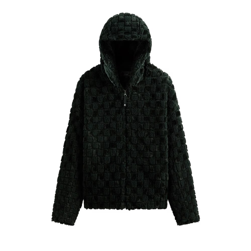 Kith Faux Fur Cropped Hoodie Bomber Stadium