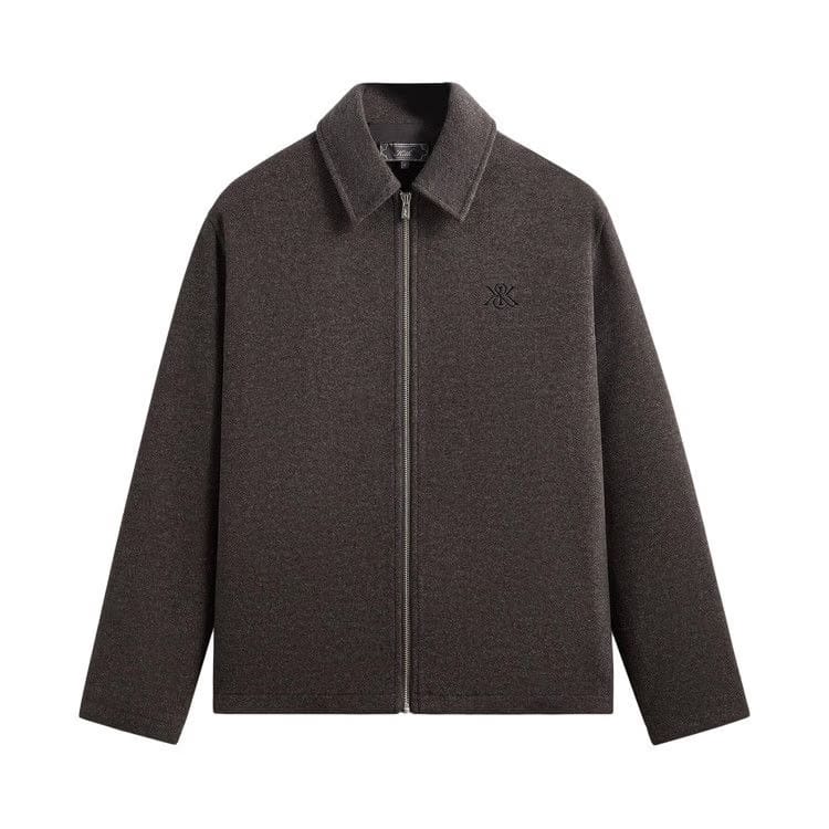 Kith Felted Jersey Lane Coaches Jacket Heather Charcoal