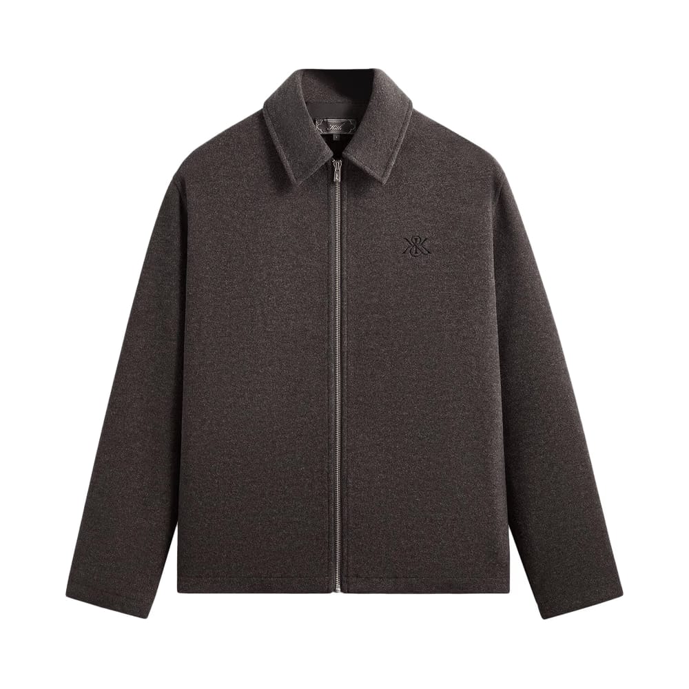 Kith Felted Jersey Lane Coaches Jacket Heather Charcoal