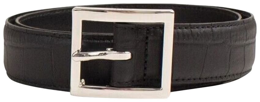 Amiri Embossed Croc Buckle Belt Black