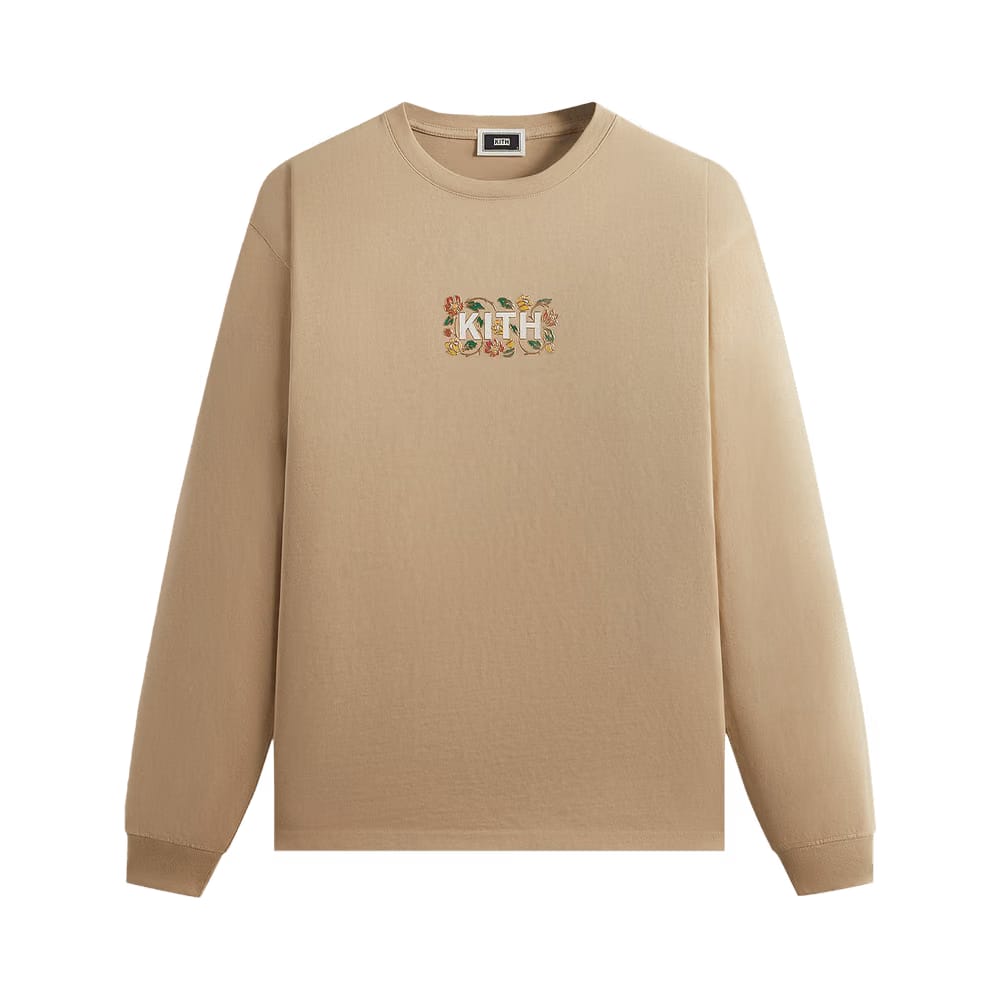 Kith Floral Classic Logo Long Sleeve T-Shirt Canvas
