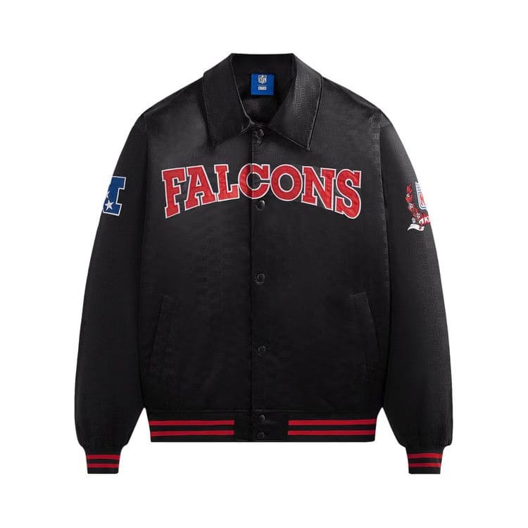 Kith For The NFL: Falcons Satin Bomber Jacket Black