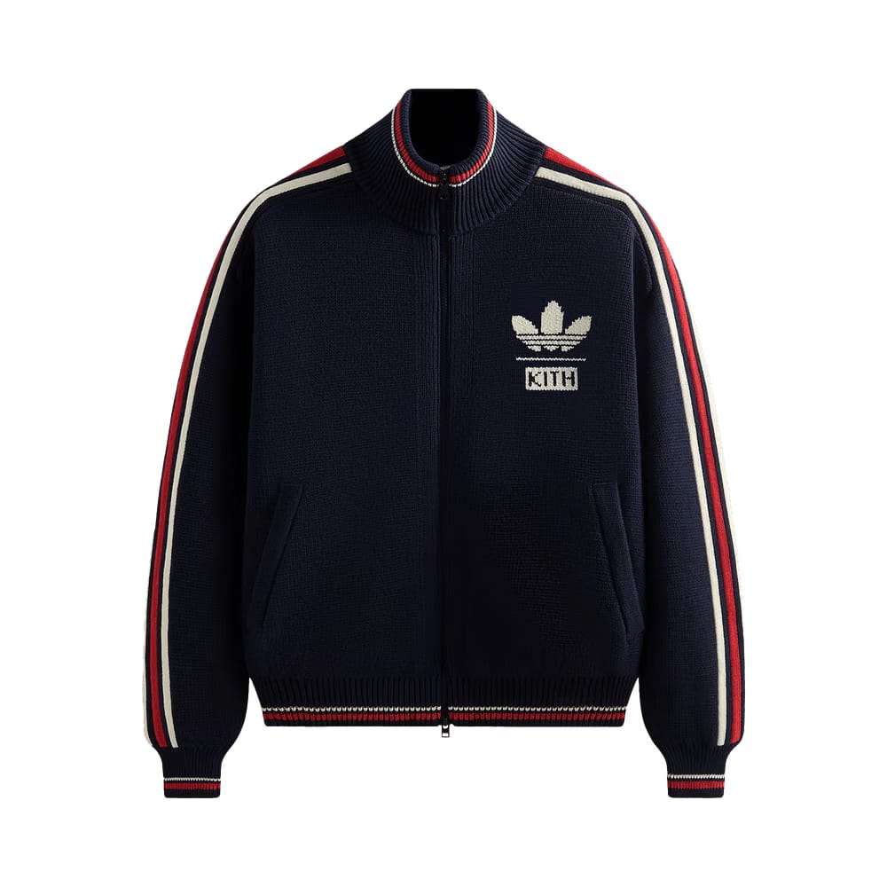Kith For Adidas Football Knit Full Zip Jacket Legend Ink