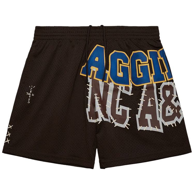 Cactus Jack by Travis Scott x Mitchell & Ness North Carolina A&T University Shorts Brown