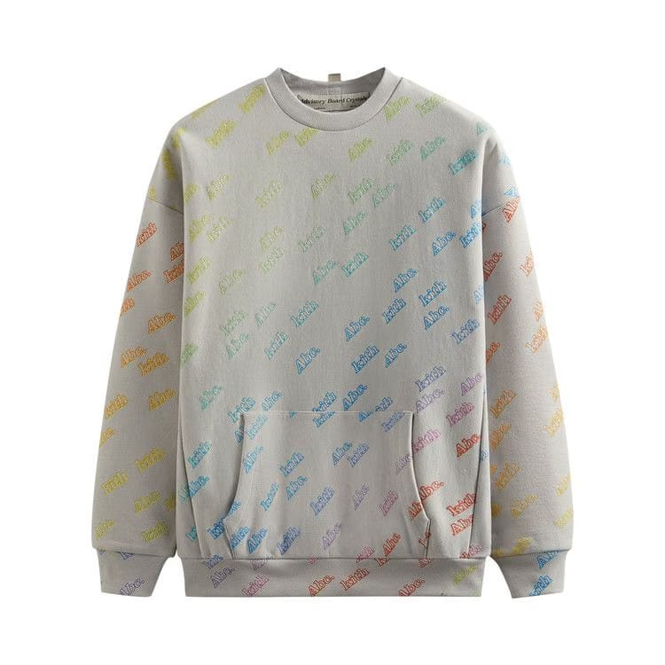 Kith For Advisory Board Crystals Rainbow Print Crewneck Grey