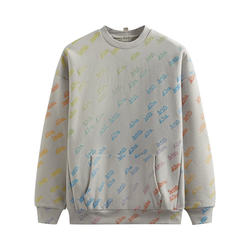 Kith For Advisory Board Crystals Rainbow Print Crewneck Grey