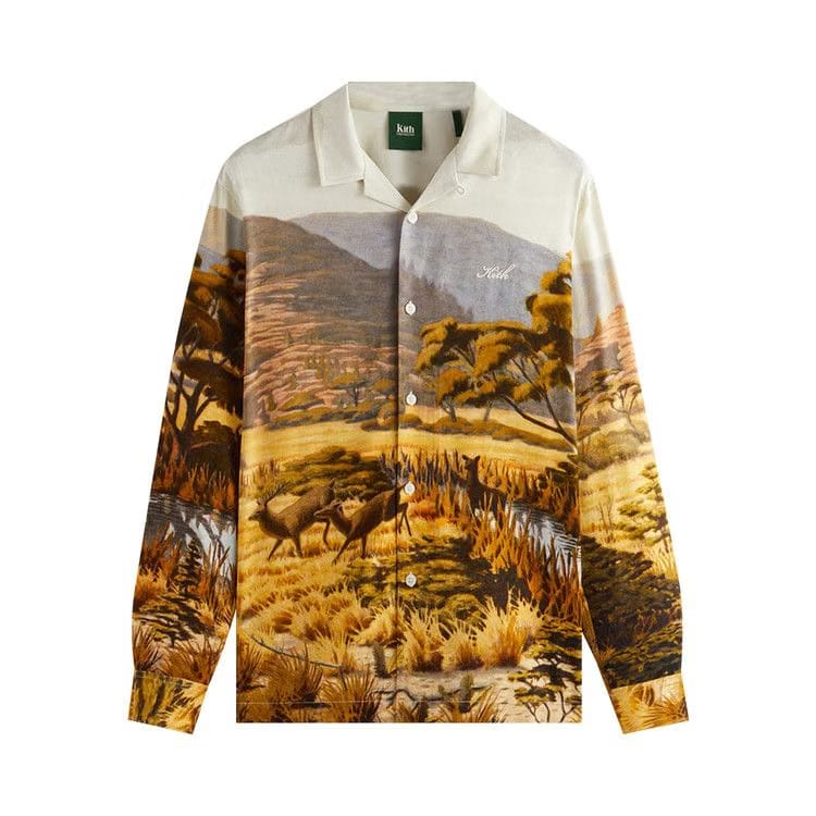 Kith For AMNH Landscape Long-Sleeve Camp Collar Shirt White