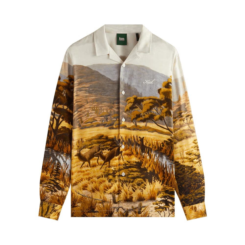 Kith For AMNH Landscape Long-Sleeve Camp Collar Shirt White