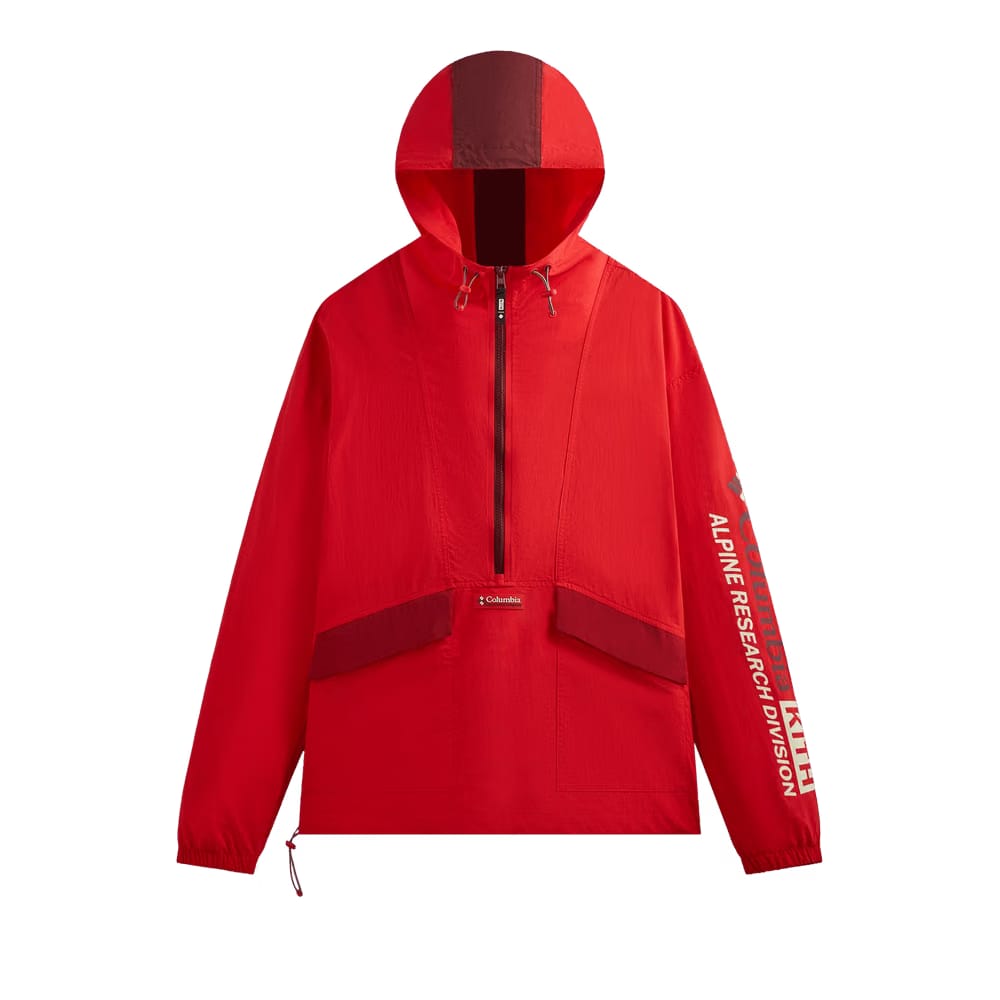 Kith For Columbia Wind Anorak Red Velvet