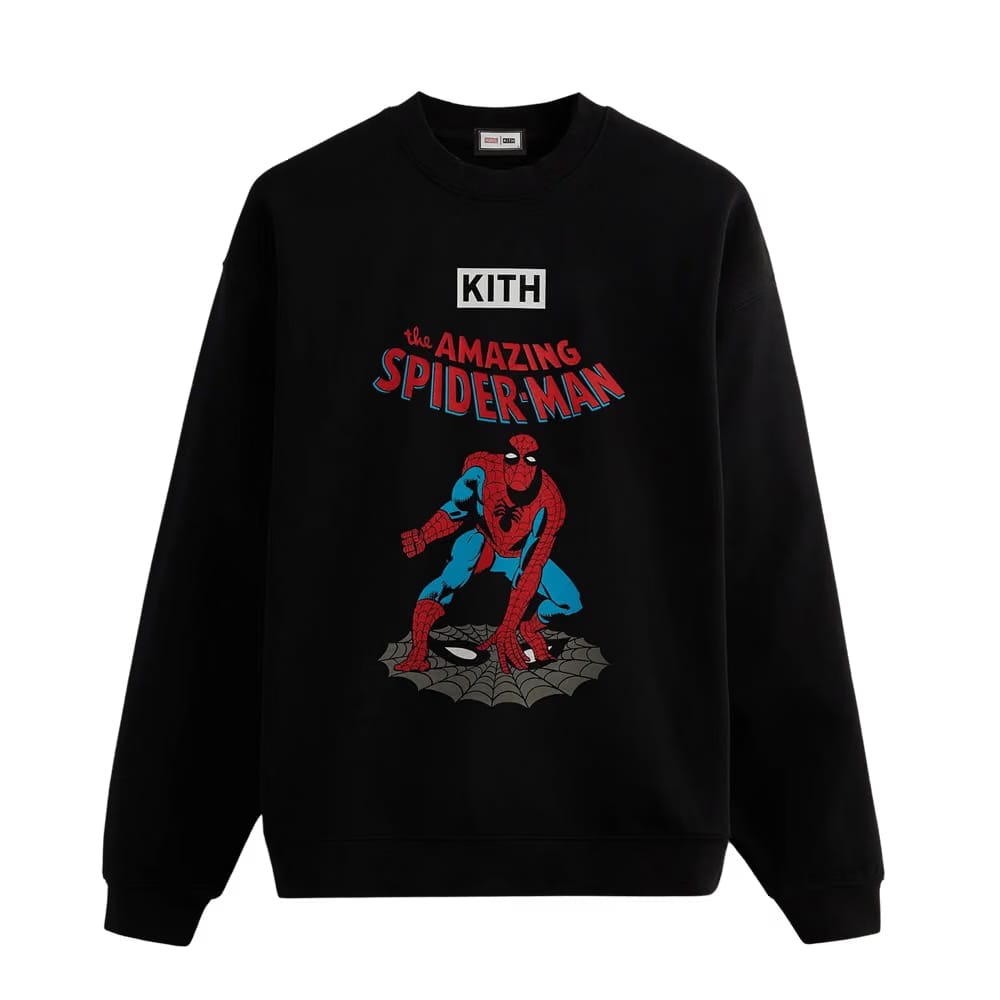 Kith For Spider-Man Allies Vintage Crewneck Black