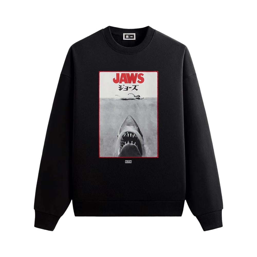 Kith For Jaws Japanese Poster Nelson Crewneck Black