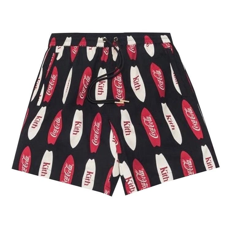 Kith x Coca-Cola Surf Board Print Hardaway Shorts Black