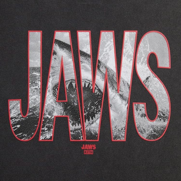 Kith For Jaws Shark Attack Vintage T-Shirt Black