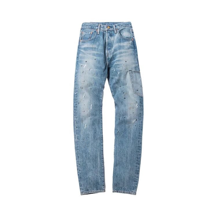 Kith For Levi's Mitchell Paint Splatter 501 Denim Medium Blue