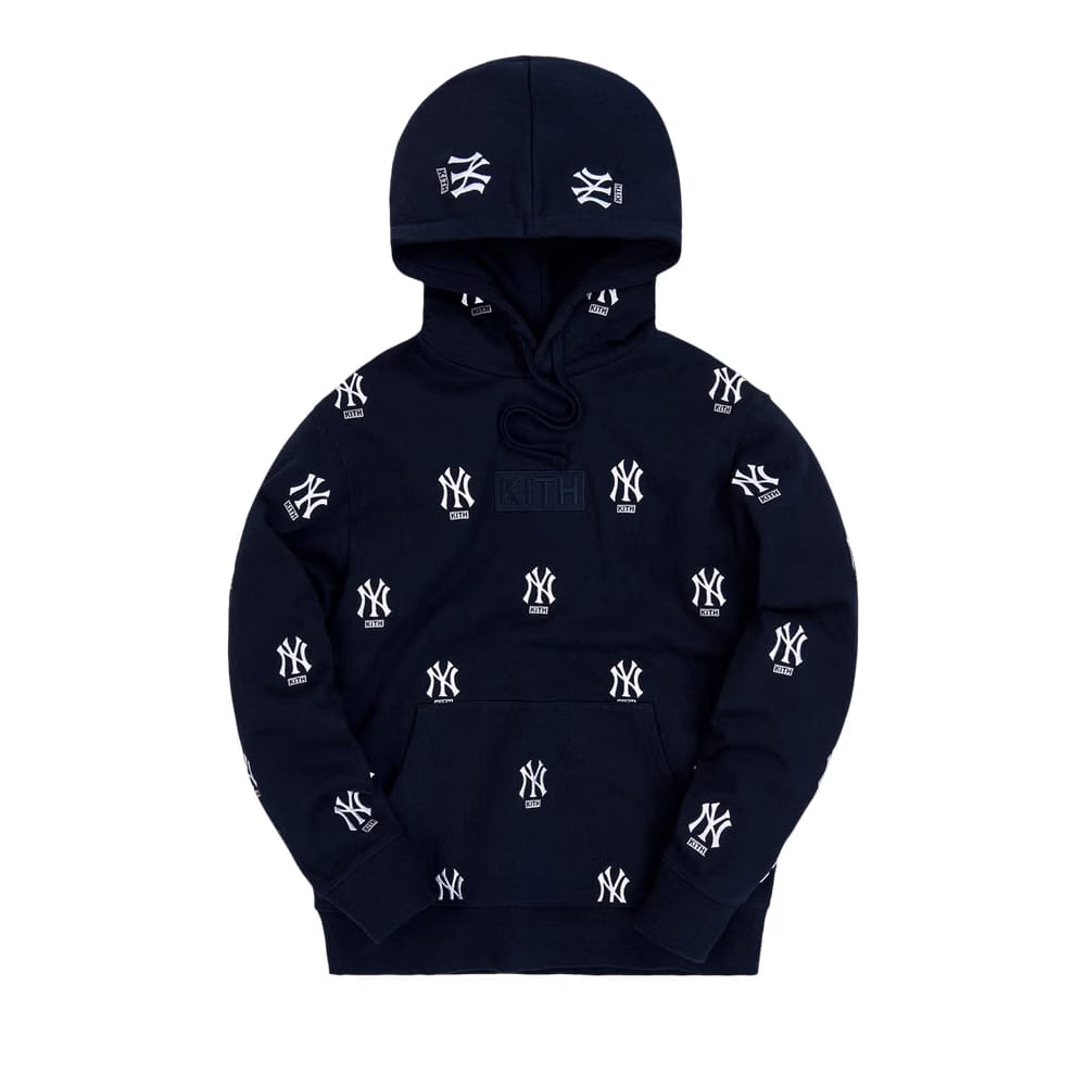 Kith For Major League Baseball New York Yankees Monogram Hoodie Navy