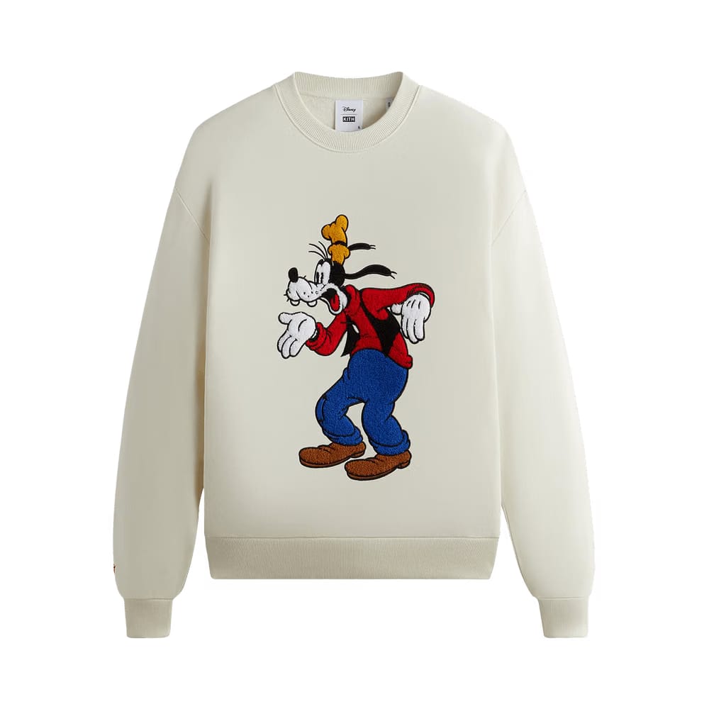 Kith For Mickey & Friends Astonished Goofy Vintage Crewneck Sandrift
