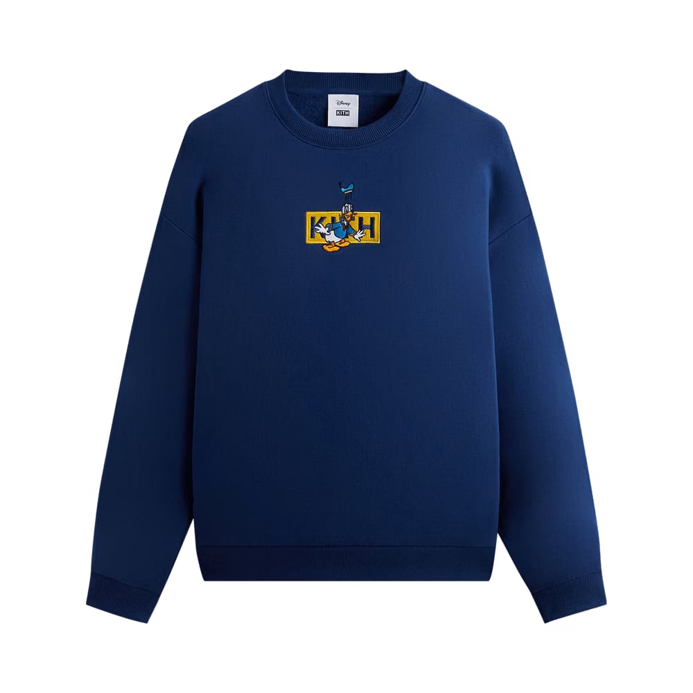 Kith For Mickey & Friends Cyber Monday Donald Duck Classic Logo Williams Crewneck Cyanotype