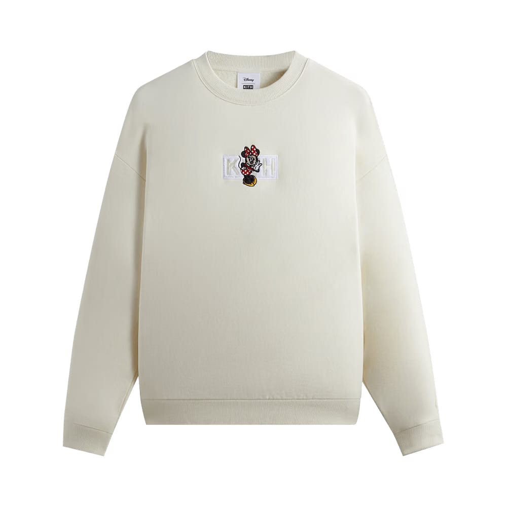 Kith For Mickey & Friends Cyber Monday Minnie Classic Logo Crewneck Sandrift
