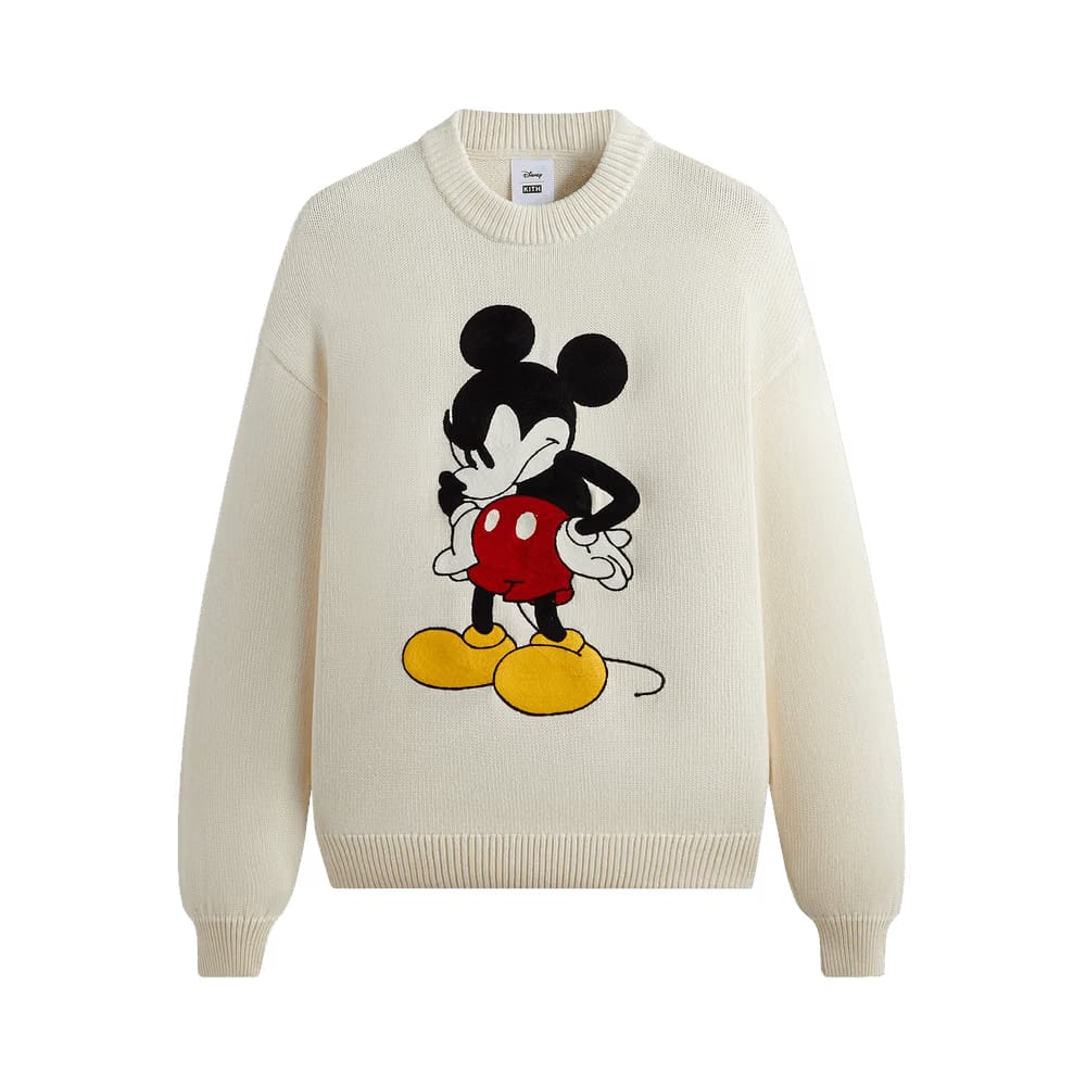 Kith For Mickey & Friends Mickey Crewneck Sweater Sandrift