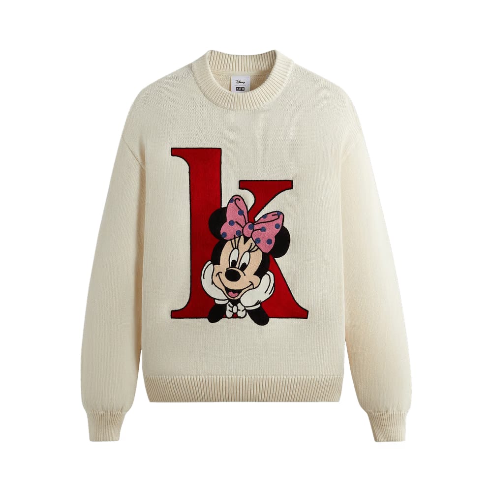 Kith For Mickey & Friends Minnie K Crewneck Sweater Sandrift