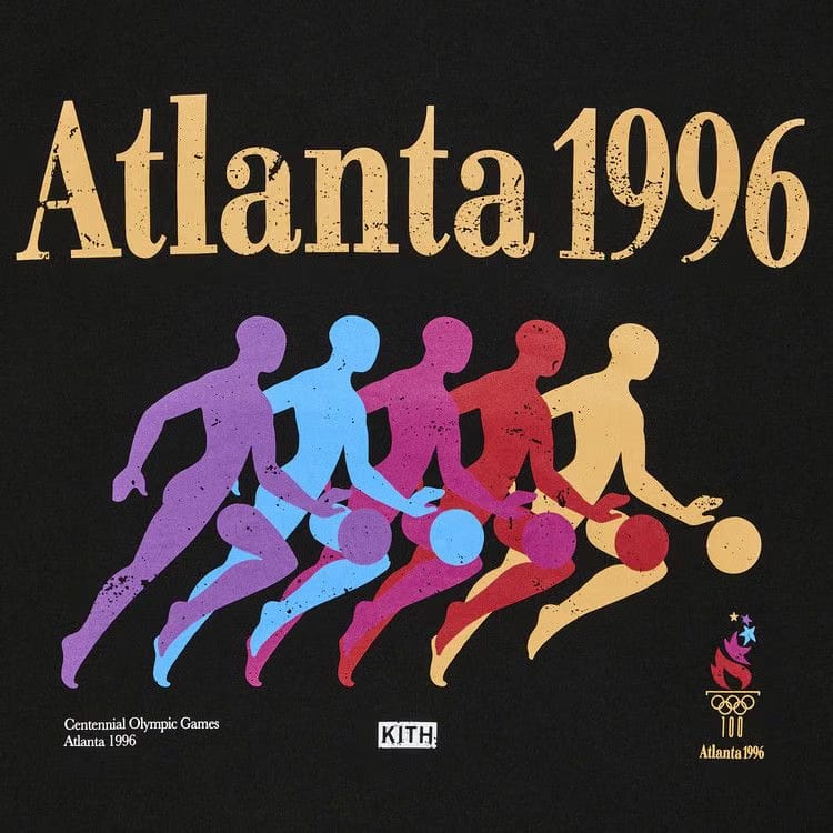 Kith For Olympics Heritage Atlanta Basketball Vintage T-Shirt Black