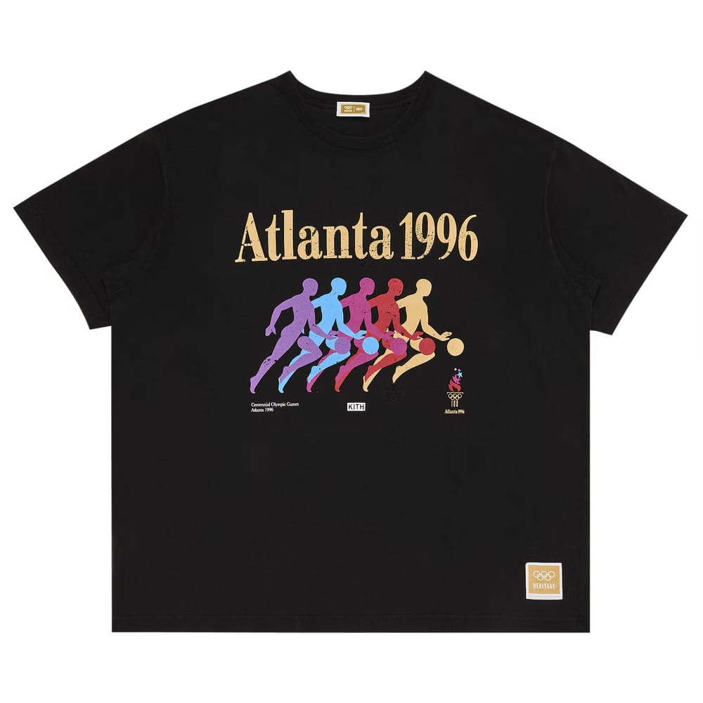 Kith For Olympics Heritage Atlanta Basketball Vintage T-Shirt Black