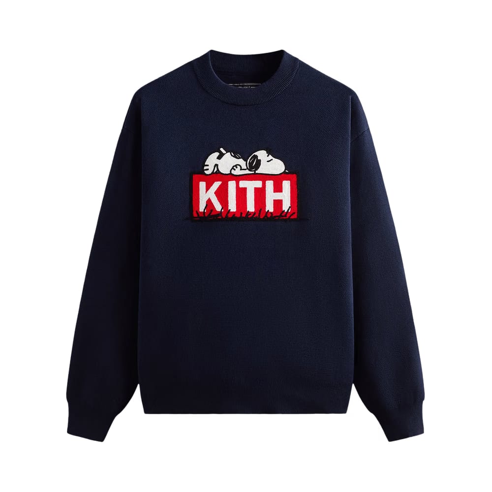 Kith For Peanuts Doghouse Classic Logo Crewneck Sweater Nocturnal