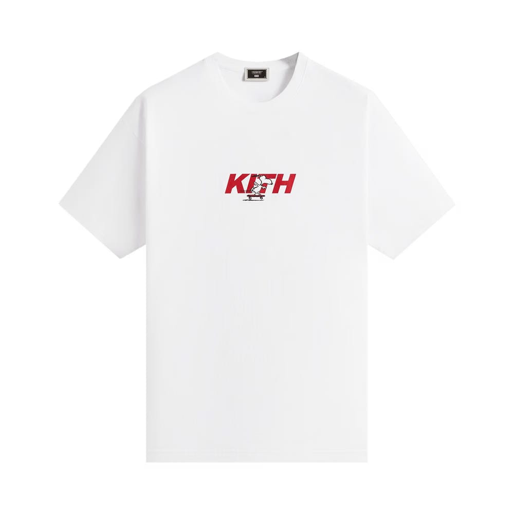 Kith For Peanuts Snoopy Skateboard Fast Logo T-Shirt White